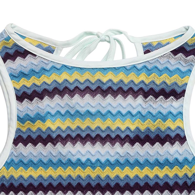 Retro Wave Pattern Mermaid Dress - TikTok 2026 Summer Collection