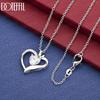 925 Sterling Silver Fashion Jewelry 18-inch AAA Zircon Heart Pendant Necklace