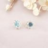Sky Blue Topaz Gemstone 925 Sterling Silver Jewelry Handmade Stud Earrings 0.54" EE-151-9