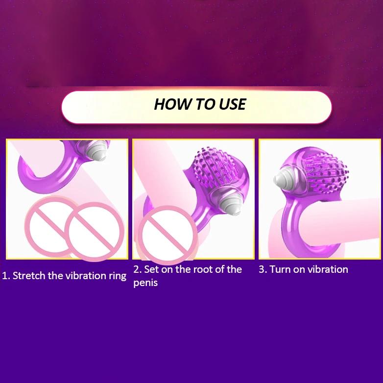 Vibrační erekční kroužek stimulátor klitorisu Silný penis Vztyčený erekční kroužek erekce erekce pro zlepšení oddálení ejakulace Sexuální hračky pro muže