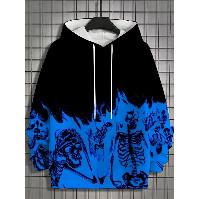 Autumn Winter Men's Sports Hoodies Unisex 3d Printing Halloween Skull Pattern Printed Hoodies Harajuku Fashion Pullovers