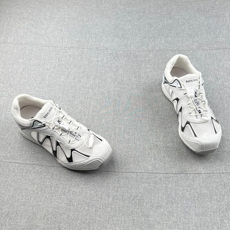 Soft leather single mesh hollow breathable non-slip sole running shoes women's new soft-sided sports and leisure shoes in summer 2025