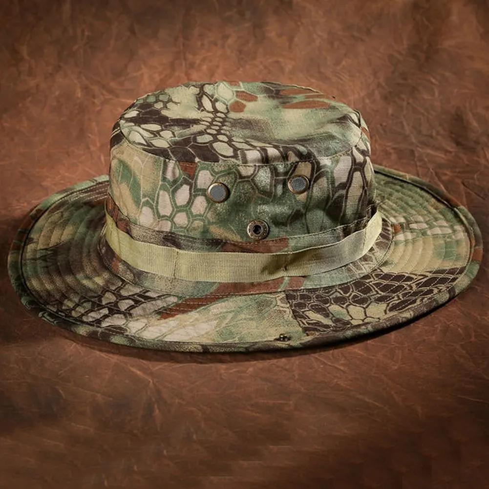 Men Hunting Hiking Outdoor Camo Sun Caps Camouflage Hat Tactical Bucket Hats Panama Summer Cap