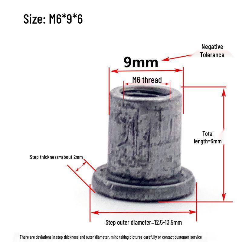Svařovaná stupňovitá matice typu T s přírubou Kování za studena Železný plech T-víčko M6 M8
