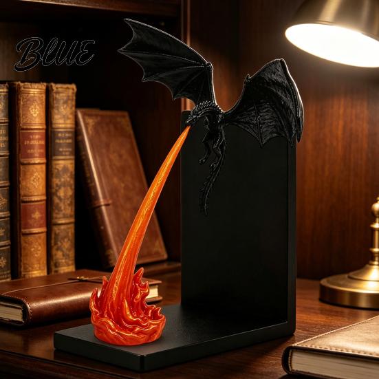 Fire-Breathing Dragon Flame Book Nook Decor