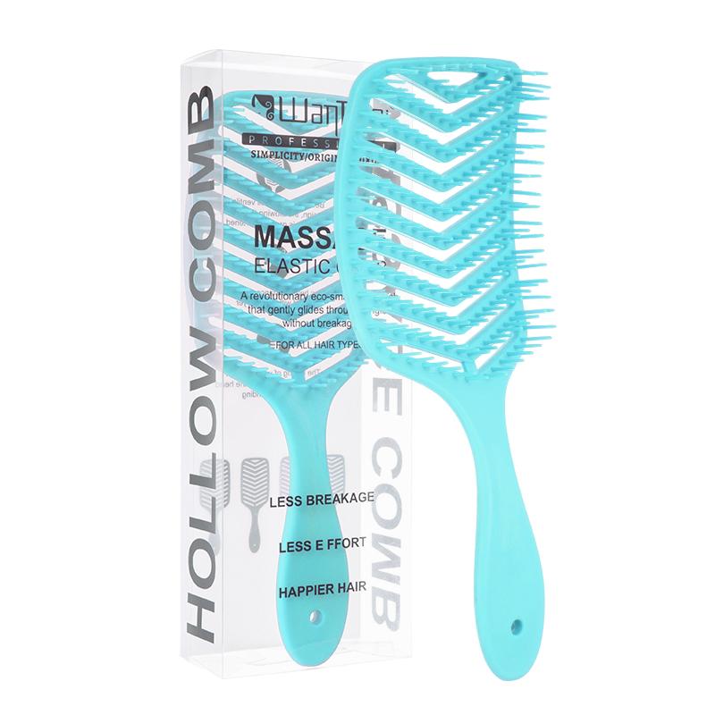 1pcs Detangling Hair Brush Soft Scalp Massage Comb V-shaped Hollow Waterproof Brush High Quality Hair Styling Tools