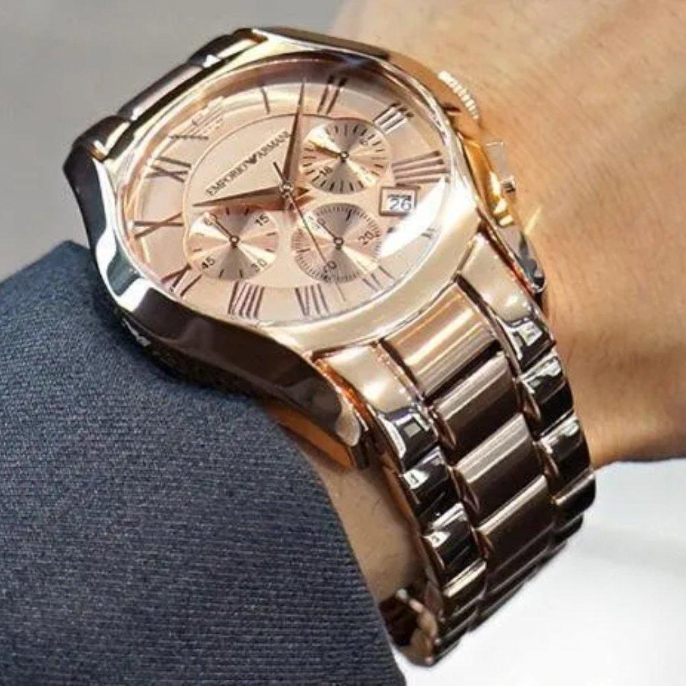 Emporio Armani AR0365 Roségold Chronograph Herrenuhr