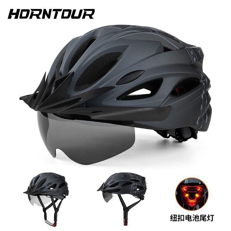 Unisex Cycling Helmet With Magnetic Sunglasses Visor Peak Mountain Road Bike Riding Breathable EPS Half
