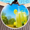 Fresh Fruit Lemon Round Beach Towel Microfiber Circle Towel Picnic Mat Absorbent Meditation Rug Yoga Mat Throw Fringe Tapestry