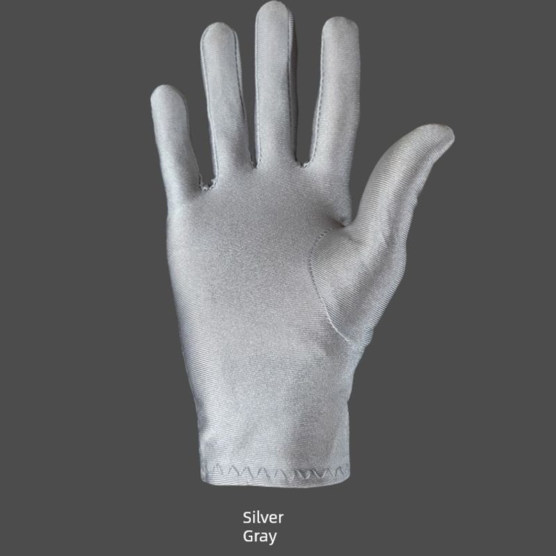 

Этикет военного парада Ювелирные изделия Фотография Высококачественные белые перчатки из ледяного шелка [Excellent] Special Silver Grey [5 Pair]] L