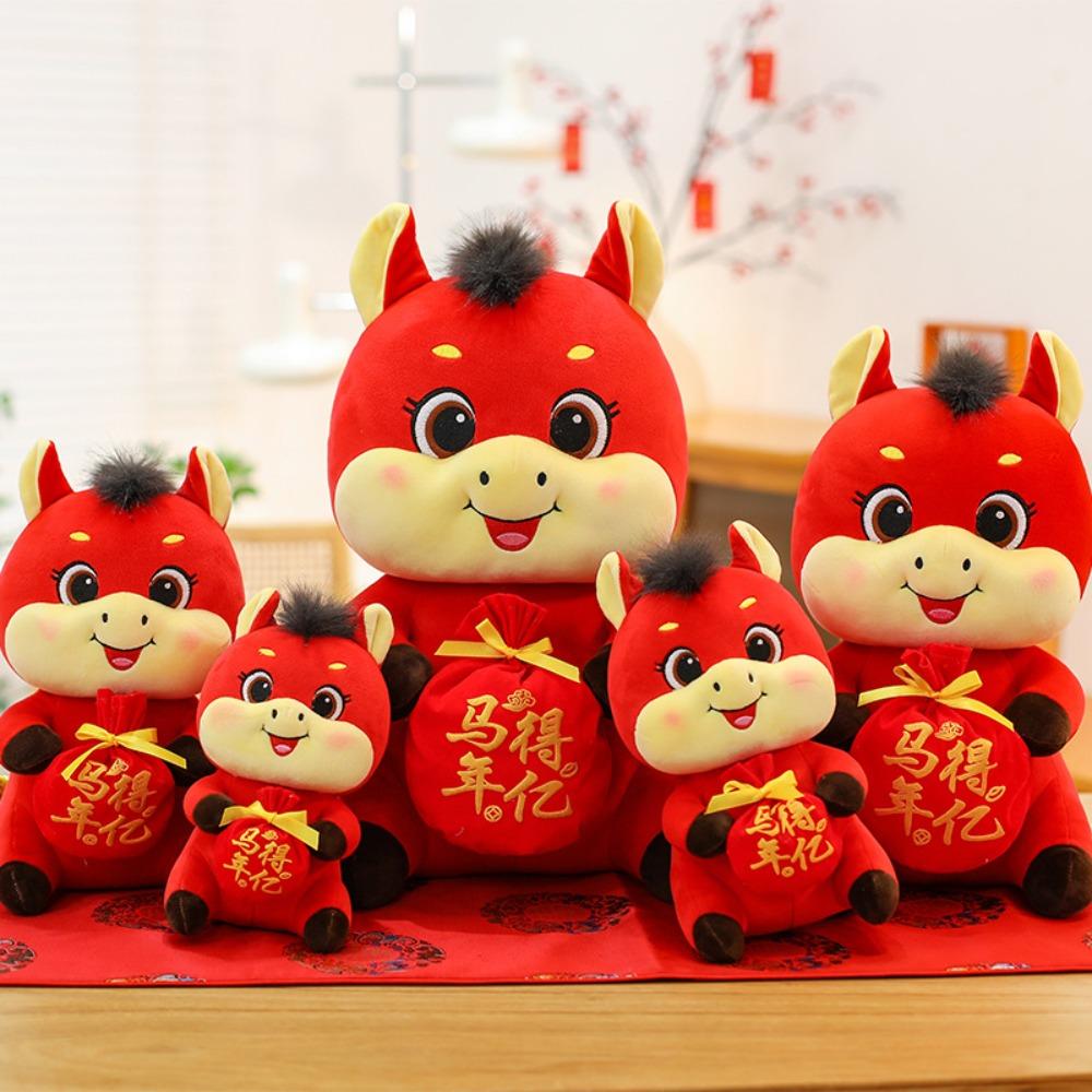 2026 Hästens År Kinesisk Häst Maskot 20/25/30cm Zodiak Häst Leksak Heminredning