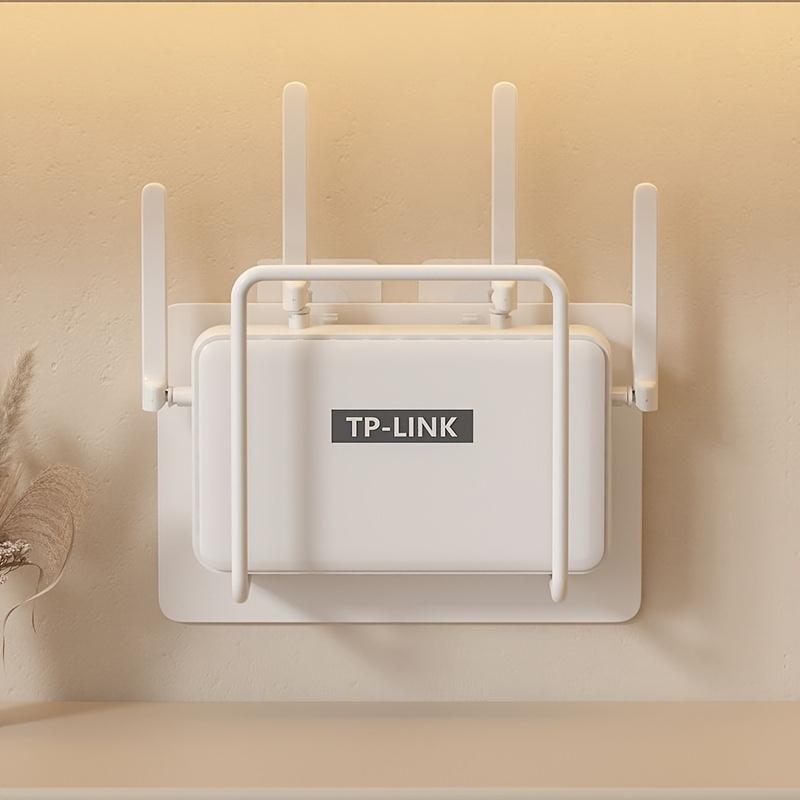 Easy To Install Non Drilling Wall Mounted Router Bracket Multifunctional Stylish White Cast Iron Multi-Purpose Storage Rack New