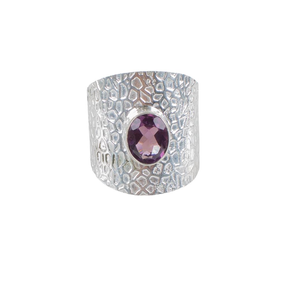 African Amethyst Gemstone 925 Sterling Silver Handmade Jewelry Ring For Wedding RR-17-2
