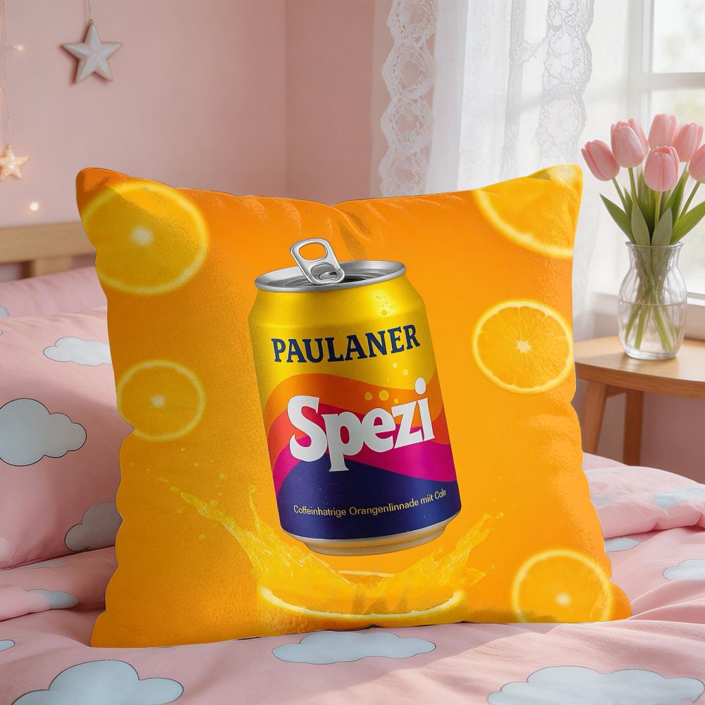 Paulaner Spezi Logo Kissenbezug Quadratisch Kurzflor Kissenhülle Wohnzimmer Sofa Heimdeko Funda X