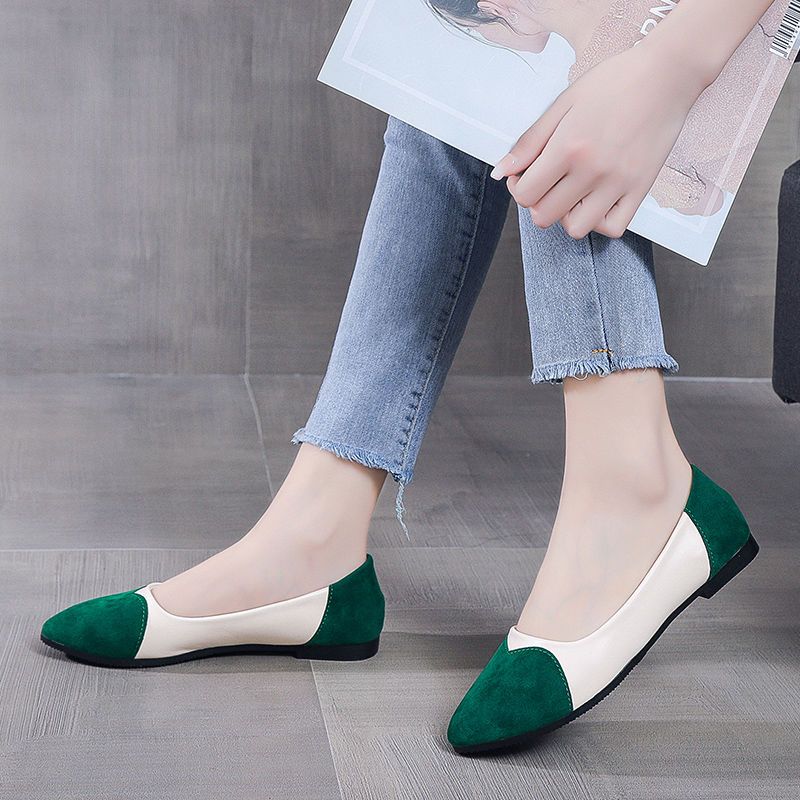 Damen Ballerinas Sommer Spleißfarbe Slipper für Damen 2025 Trend Lässig Bequem Modisch Frühling Jung Schuh Aktion