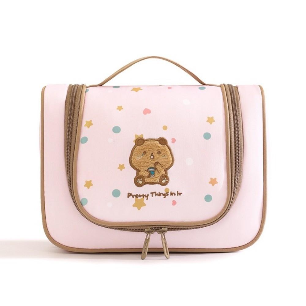 Waterproof Cosmetic Organizer With Hook Toiletry Pouch Portable Hanging Makeup Bag Travel Use