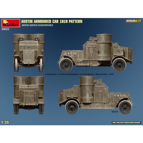 Miniart 1/35 British Austin Armoured Car 1918 Dunsterforce Interior Kit Plastic Model Kit MA39023