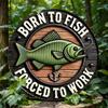 Fishing Tin Sign 8x8 Inch Bass Anchor Metal Wall Art Retro Decor for Anglers