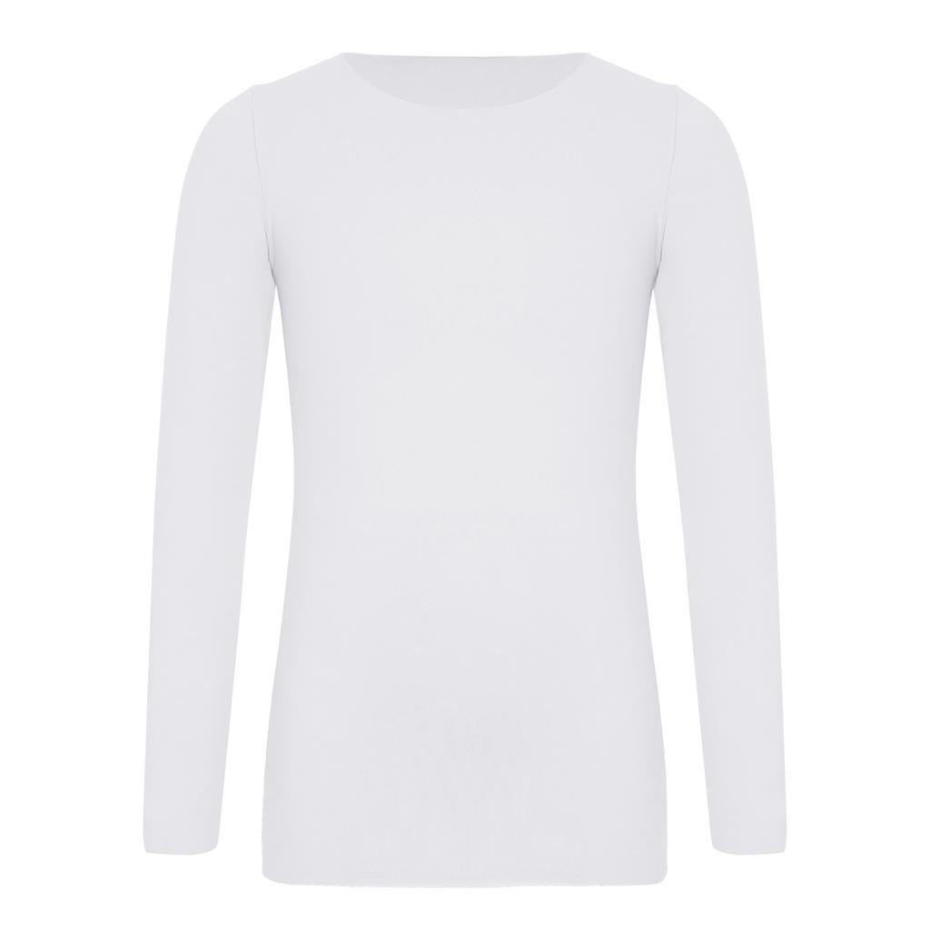 Naadloze Thermische Dans Top voor Kinderen Meisjes: Ronde hals lange mouwen opwarmtrui voor ballet, gymnastiektraining en de winter