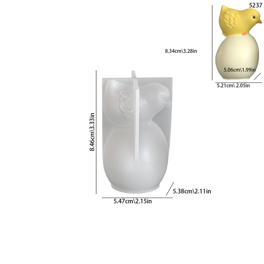 1-упаковка Силіконові форми 'Великоднє курча та яйце' | Ідеально для великодніх гіпсових фігурок, ароматичних свічок, виробів з епоксидної смоли | Ідеально