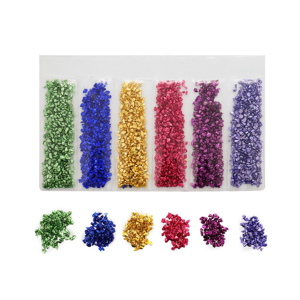 1 Set Multi-Color Mixing Nail Art Crushed Glass Stones Irregular Decoration for DIY Epoxy Resin Siliocne Mold Fillings Material