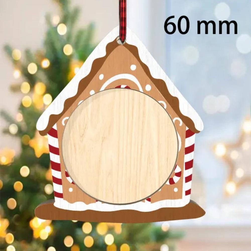 with Hanging Ropes Photo Frame Wooden Xmas Tree Decorations Picture Ornaments for Christmas Tree