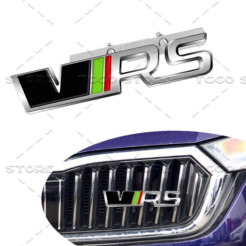 3D Chrome Metal Car Styling VRS Logo Front Grille Emblem Sticker For Skoda Octavia Fabia Rapid Superb Kodiaq Rear Trunk Decor