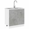 Lyon kitchen sink base cabinet in concrete gray 80x46x81.5 cm wood composite