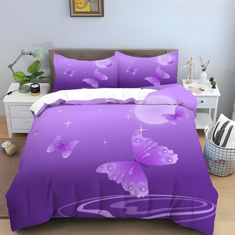 Schmetterling Bettbezug Twin Queen Botanisch Floral Bettwäscheset Für Frauen Mädchen Bauernhaus Schlafzimmer Romantische Blume Bettdeckenbezug