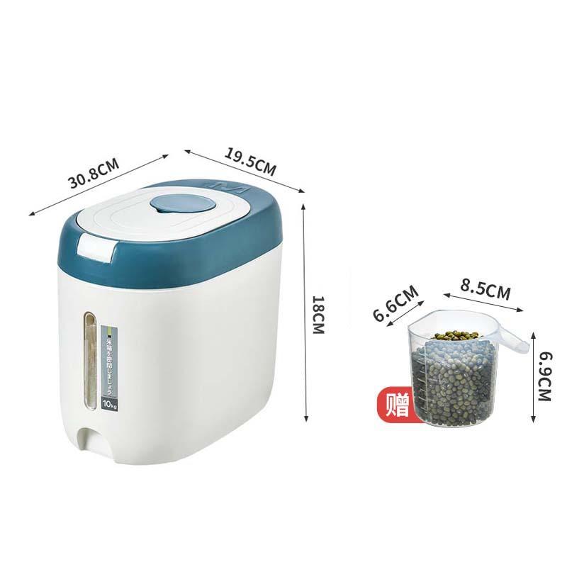 5KG Metering Household Kitchen Rice Bucket Grains Storage Box Food Container Insect-Proof Flour Sealed Jar Cans Organizer