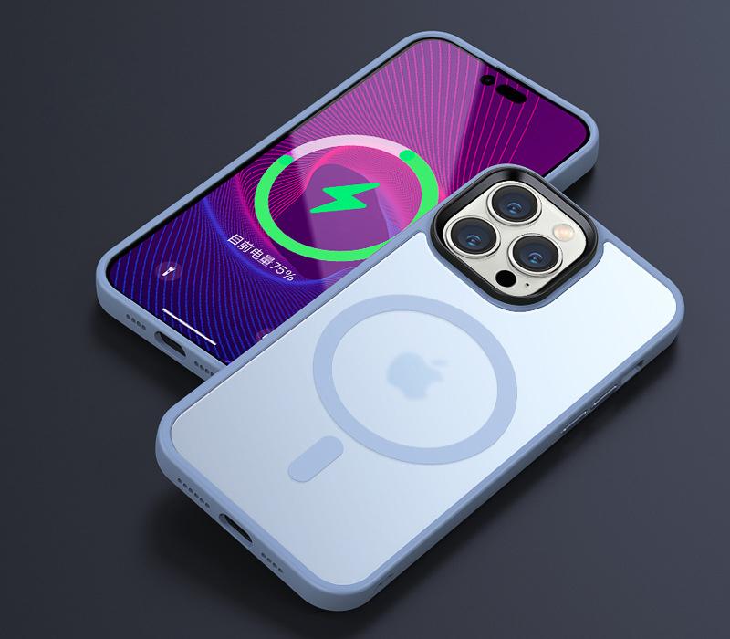 Matte Translucent Frosted Phone Case For IPhone 15 Pro Max 14 13 12 11 Pro Max 15 Plus Magsafe Wireless Charging Magnetic Cover