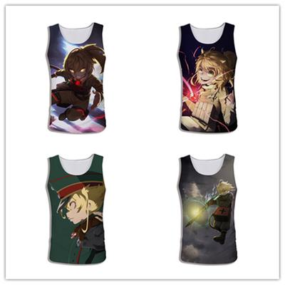 Saga of Tanya The Evil-Tanya Anime Cartoon Print Fashion Shirt Short Sleeve Shirt for Men