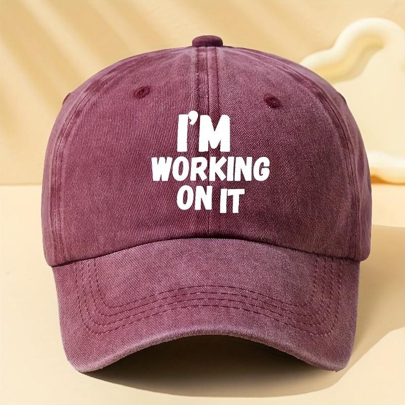 Im Working On It Baseball Cap Washed Cotton Adjustable Casual Outdoor Hat Unisex