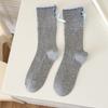 Spring Autumn Open Toe Cotton Stockings Women's Stockings Butterfly Knot Accessories Mid-Calf Stockings Casual Stockings Pile Stockings