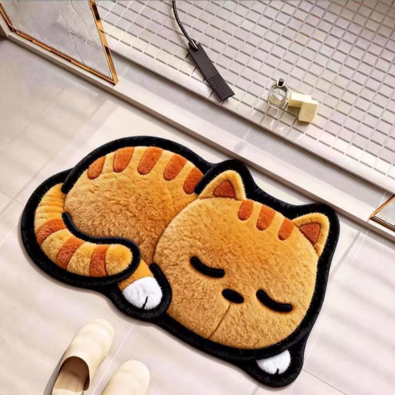 Cartoon Dirt Resistant Pvc Silk Ring Door Mats Hallway Doorway Foot Dust Removal Easy Clean Wear-Resistant Anti-Slip Floor Mat