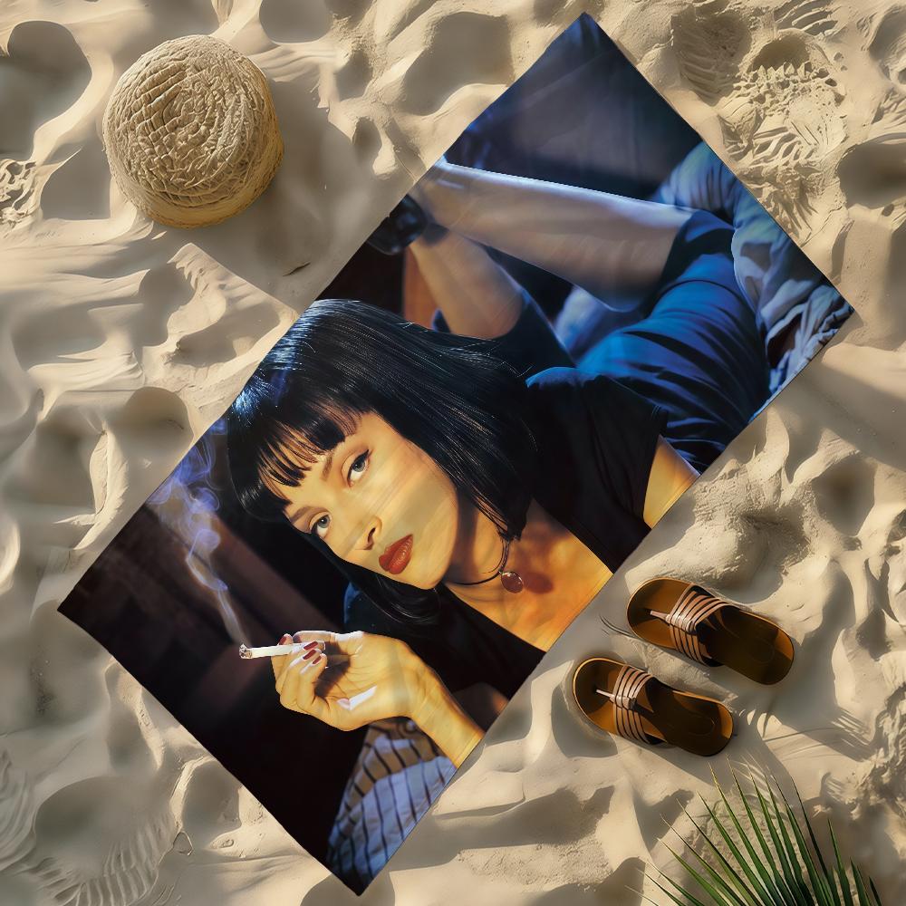 Klassischer Film P-Pulp F-Fiction Handtuch Weich Leicht Anti-Sand Großes Strandtuch Schnelltrocknend Bad Sport Familie