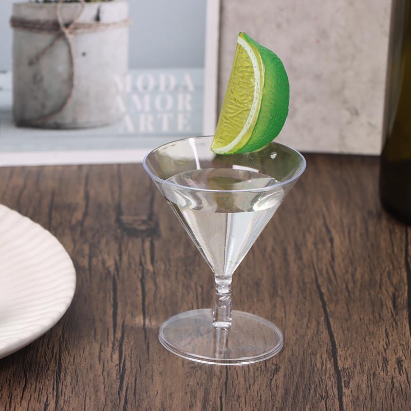 5Pcs 60Ml Disposable Cocktail Glass Plastic Champagne Flutes Cup Dessert Party Goblet Bar Drink Cup Mini Wine Glass Plastic