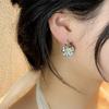 Super Fairy Temperament Double-Sided Opal Earrings Zircon Flower Ear Buckles Premium Earrings