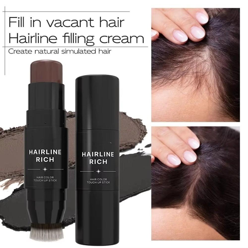 2 In 1 Hairline Concealer Pen Waterproof Temporary Hair Color Pen  for Coverage Hair Roots
