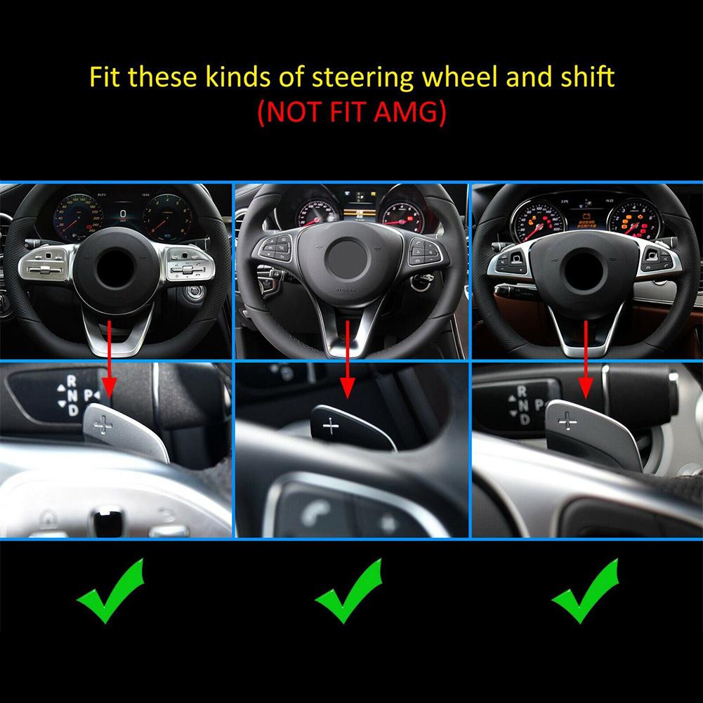 Carbon Fiber Look Car Steering Wheel Paddle Shifter Extension For Mercedes-Benz A/B/C/E/S/G/V-Class NOT FIT FOR AMG