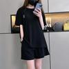 Summer Fashion Loose Short-sleeved Shirt Suit Women's Wide-leg Shorts Casual Sportswear Two-piece Set