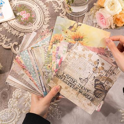 Scrapbooking Paper Vintage Style Ornamental Pattern Letters Printing Artistic Notebook Natural Journaling Paper Stationery Supplies