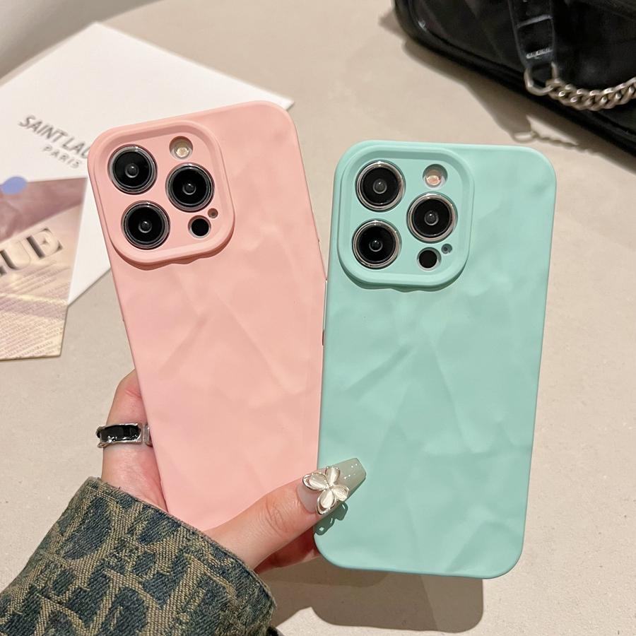 3D texturovaný vrásčitý design v barvě dopaminu a cukrovinek, odolný proti nárazům a ochrannému krytu pro iPhone 16 15 Plus 14 13 12 11 Pro Max XR 7 8 SE3