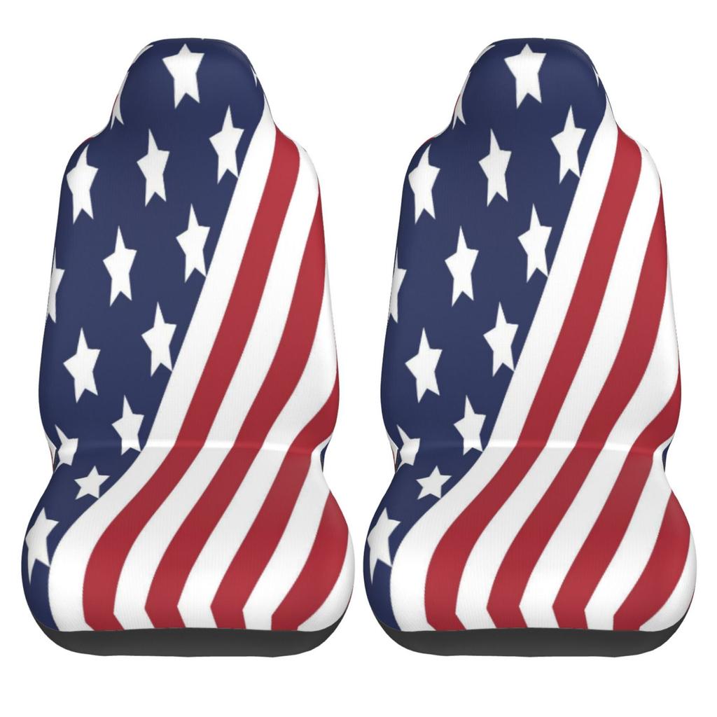 American Flag Print 2pcs Car Seat Covers Suitable for Women and Men Universal Car Front Seat Protector Suitable for Cars SUV