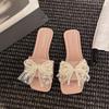 Fashion Big Size Butterfly-Knot Shoes Ladies' Slippers Summer Clogs Woman Flat Beach Slides Butterfly-knot Butterfly-Knot Shoes Slippers