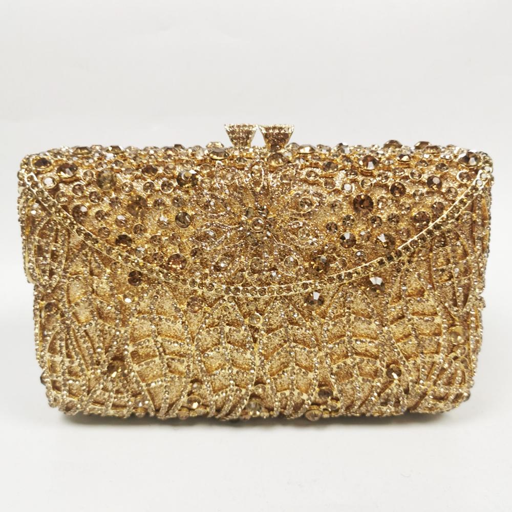 

Silver Rhinestone Evening Purses 9 Colors Wedding Bag Crystal Flower Leaves Bridal Dinner Clutch Minaudiere Luxury Girls Money 19cmX11.5cmX6cm
