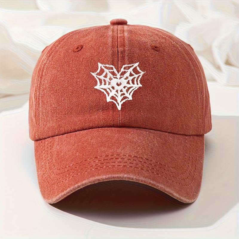 Spider Web Embroidered Knitted Hat, Outdoor Versatile Hip-hop Hat, Retro Washed Casual Hat, Adjustable and Versatile