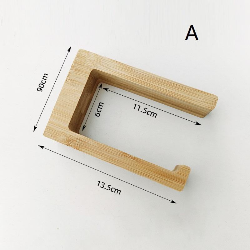 Toilet Paper Holder Bamboo Mounted Waterproof Wall-Mounted No Drill Shelf Toilet Storage Bathroom Organizer Bathroom