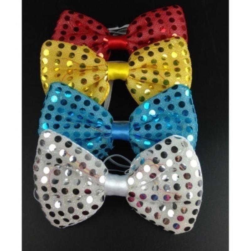 Led Flashing Sequins Jazz Hat Cap Neck Bow Tie Woman Men Adult Performance Props Glow Party Supplies Christmas