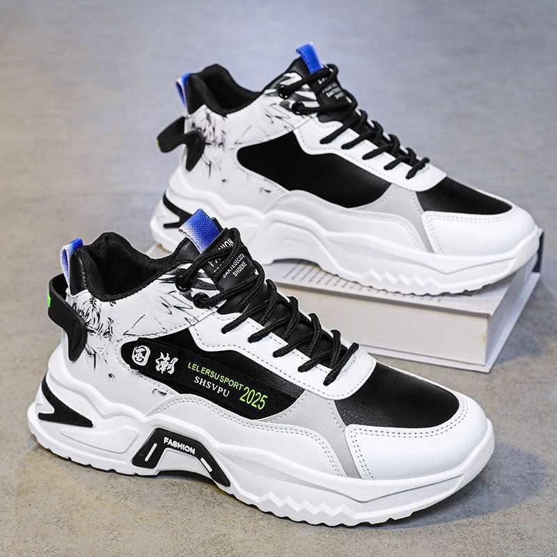 Herrenschuhe Sommer atmungsaktiv 2025 neu Jugend High-Top Sport Freizeit Laufen Mesh Deodorant höhenvergrößernd Papa-Schuhe